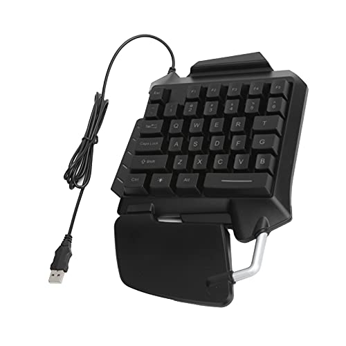 ASHATA One Hand RGB Mechanical Gaming Keyboard, 35-Key USB Wired Portable Mini Gaming Keypad Ergonomic Mechanical Keyboard, with Wrist Rest, for Win 98SEME/2000/XPVISTA/7/10