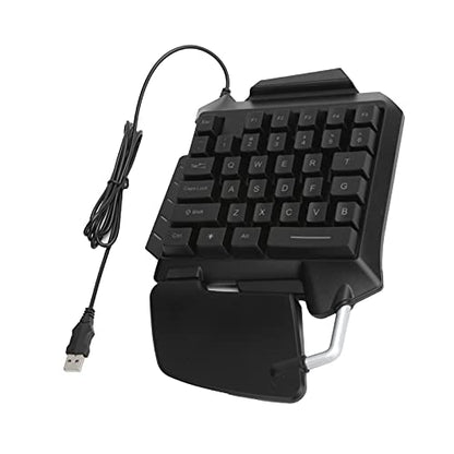 ASHATA One Hand RGB Mechanical Gaming Keyboard, 35-Key USB Wired Portable Mini Gaming Keypad Ergonomic Mechanical Keyboard, with Wrist Rest, for Win 98SEME/2000/XPVISTA/7/10