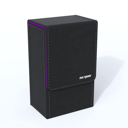 Black Tarot Card Holder with Purple Interior; Fold Top Box Case Magnetic Lid Closure; Fits Rider Waite Deck; Measures Standard Size 5.39 x 3.38 2 In (137*86*51mm) (Purple) (TRC01) - color: Purple