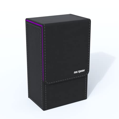 Black Tarot Card Holder with Purple Interior; Fold Top Box Case Magnetic Lid Closure; Fits Rider Waite Deck; Measures Standard Size 5.39 x 3.38 2 In (137*86*51mm) (Purple) (TRC01) - color: Purple