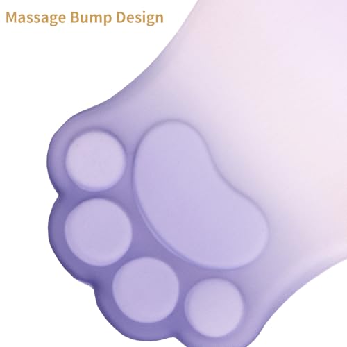 L-SPOUTTO Ergonomic Mouse Pad with Wrist Rest,Cute Mouse Pad Wrist Support | Cat Paw Comfortable Massage Design,Computer Pain Relief Mousepad with Non-Slip PU Base for Desk Laptop Gaming,Gradient Purple - color: Gradient Purple