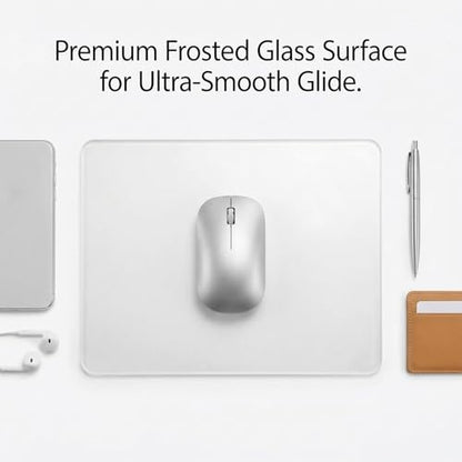 1-Pack Medium Glass Gaming Mouse Pad, 300x250mm Hard Surface Mousepad with Improved Precision for Low Friction Professional Gaming and Office Use (Frosted Clear) - size: 11.8L x 9.8W inches