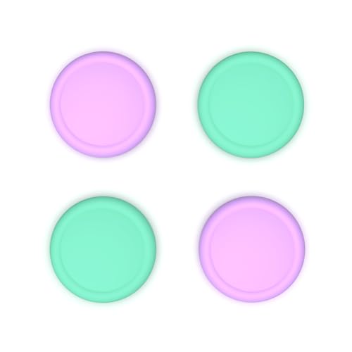 PlayVital Thumb Grips for Nintendo Switch 2, 4-Pack Silicone Joystick Caps for Joycon 2 Accessories, Comfort Thumbstick Grip Covers - Soft Violet & Mint Green - color: Violet & Mint Green