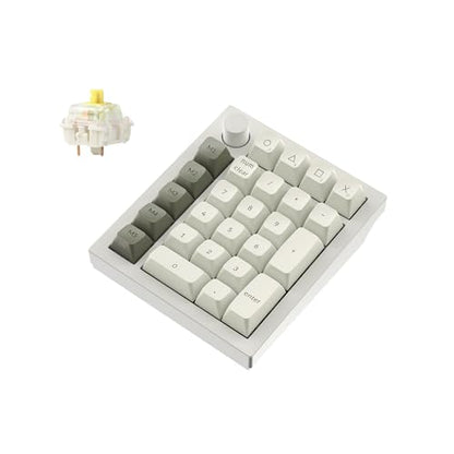 Keychron Q0 Max Wireless Custom Mechanical Numpad, 2.4 GHz/Bluetooth 5.1/Wired QMK Number Pad, RGB Hot-Swappable with Gateron Banana Switch for Laptop Mac Windows Linux - White - color: Gateron Jupiter Banana Switch-White