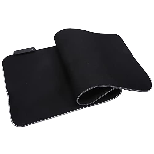 RGB Light Mouse Pad with USB Interface, Rubber Thicken Gaming Mousepad, 3 Lighting Modes LED Mat for PC Laptop, Non - Slip Base with 1.8m Charging Cable