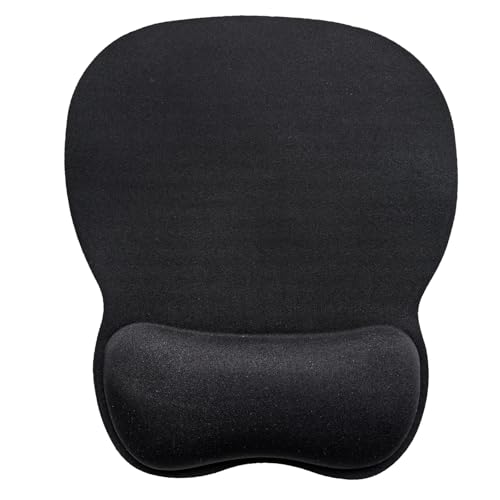 Mouse Pad with Wrist Support, Ergonomic Mousepad with Comfortable Memory Foam Wrist Rest Cushion, Relieve Wrist Pain, Non-Slip Rubber Base Gaming Mice Pad for Home Office Computer Laptop, Black - color: Black