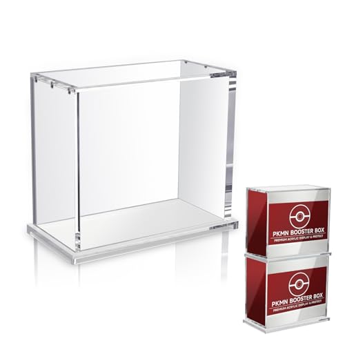 Acrylic Display Case for PKMN Booster Box – Magnetic Lid Stackable Design, Clear Plastic Storage & Protection for Booster Boxes, Trading Cards, Collectibles – for Pokemon Booster Box Case - size: PKMN Booster Box Case