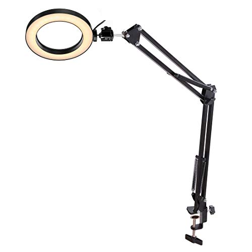 Desk & Wall Ring Light Kit - 6'' USB Ring Light with Mount Stand for YouTube, Task, Craft, Architect, Drafting, Repair