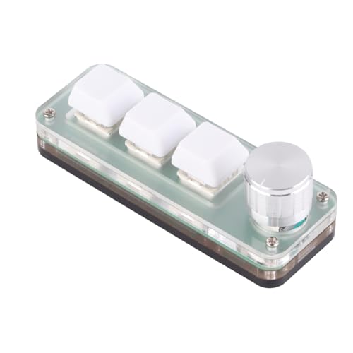 Yoidesu One Handed Macro Mechanical Keyboard, RGB LED Backlit 3 Key Programmable Keypad with Knob, One Handed Mechanical Gaming OSU Keypad