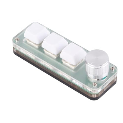 Yoidesu One Handed Macro Mechanical Keyboard, RGB LED Backlit 3 Key Programmable Keypad with Knob, One Handed Mechanical Gaming OSU Keypad