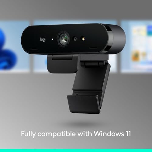 Logitech Brio Ultra 4K HD Webcam for Streaming and Meetings - Black | Ultra HD with glass lens, auto light correction, wide view, works with Windows Hello, certified for Teams, Zoom, Google Meet