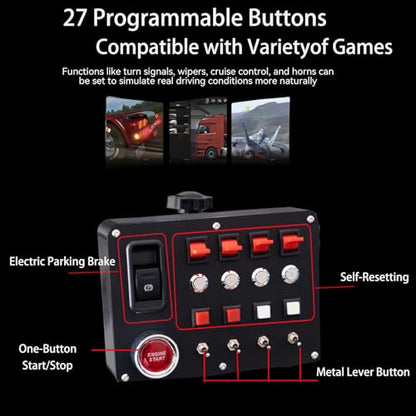 Obokidlyamor Simulator American Truck 27 Customizable Button Box 3 For G27/G29/G920/G923 Steering Wheel;PC Central Control Box Controler For ATS/ETS2 for MOZA R3/R5/R9/R12 Base (Style-2) - size: Style-2