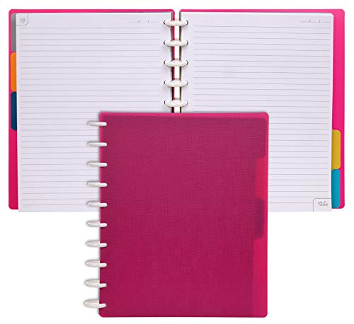 Talia Discbound Notebooks, Planner, Customizable, (90's Pink, Midsize (7.5in x 9.75in)) - color: 90's Pink, size: Midsize (7.5in x 9.75in)