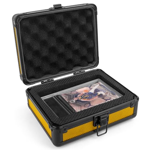 One slab card case for PSA BGS SGC Slabs,Small Sport Card Case for Trading Card Slabs Deluxe Single Slab Case for baseball card slabs Compatible with up to 2 PSA slabs or 2 BGS Slabs-Golden - color: F. 1 Slab-Golden