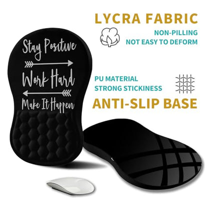 Hokafenle Ergonomic Mouse Pad Wrist Support, Wrist Rest Mousepad for Carpal Tunnel Pain Relief with Integrated Memory Foam Slope Massage Bulge (11.8x7.9 inch,Inspirational Quote - color: KM21-Inspirational Quote