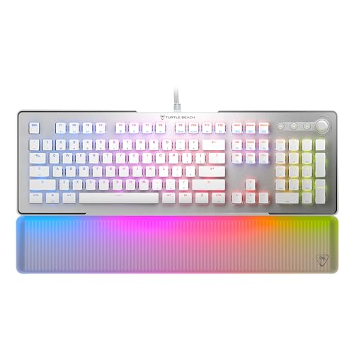 Turtle Beach Vulcan II Max Optical-Mechanical RGB Gaming Keyboard | Customizable RGB Keys & Palm Rest, Smart Keys, Titan II Linear Switches, Anodized Aluminum Top Plate, Media Controls, White - color: White