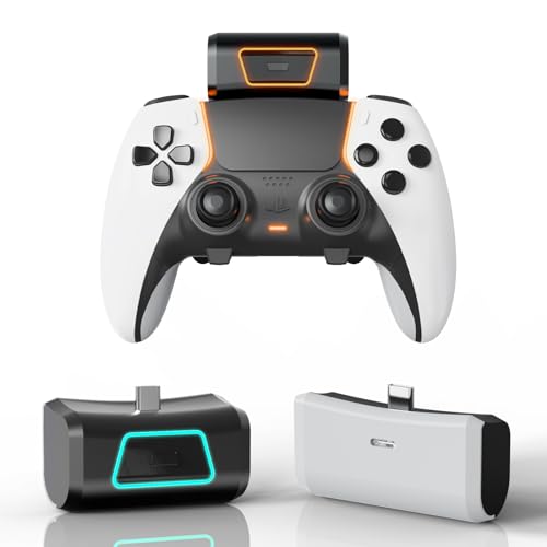 Rechargeable Battery Pack Compatible with PS5 Dualsense/Edge Controller,Wireless Charger for PS5 Controller,Play While Charging, 2000mAh with LED Indicator