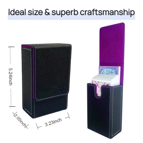 Tarot Card Holder, Leather Tarot Card Case, with Magnetic lid Closure-Suitable for Tarot Cards (Purple) - color: Purple