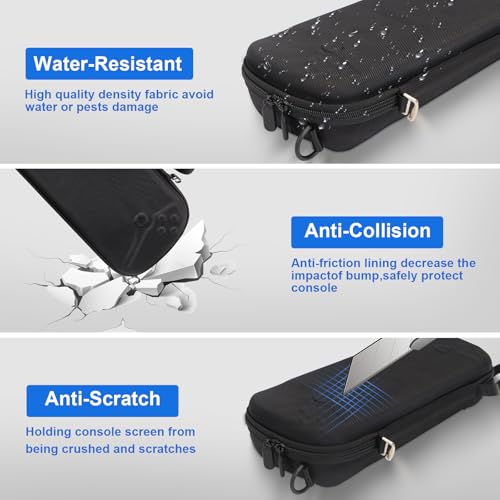 14 in 1 Carrying Case for PS5 Portal, Travel kits Accessoris Set Compatible with Playstation Portal(Crossbody bag), Soft Silicone Protective Cover, 2X 9H Shatterproof Tempered Glass Screen Protector, 4 Silicone Caps, Ps Portal Accessories