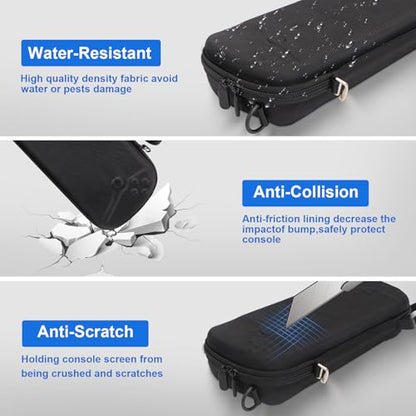 14 in 1 Carrying Case for PS5 Portal, Travel kits Accessoris Set Compatible with Playstation Portal(Crossbody bag), Soft Silicone Protective Cover, 2X 9H Shatterproof Tempered Glass Screen Protector, 4 Silicone Caps, Ps Portal Accessories