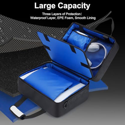 GDNasist Carrying Case Compatible with PS5/PS5 Pro/PS5 Slim, White | Travel Thickened Protective Bag Compatible with Playstation 5 Console, Headset, PS5 Controller, Game Discs and Accessories - color: White