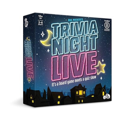 Trivia Night Live: Host Your Own Quiz Show, New Board Game for Families and Friends, Family Board Game, 2-6 Players, Age 12+