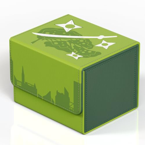 Kabinka MTG Deck Box, Card Deck Box Fits 120+ Single Sleeved Cards, Premium Embossed Design Leather TCG Deck Box with Magnetic Closure, Card Storage Box for MTG, TCG, PTCG, Sports Cards (Green) - color: Green, size: 3D Hot Stamping