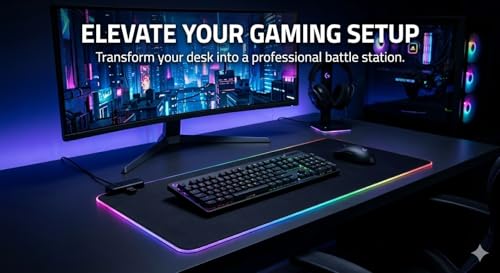 RGB Mouse Pad, XXL Large Gaming Pad 35.43" x 15.75", Desk Mat for Office & Home