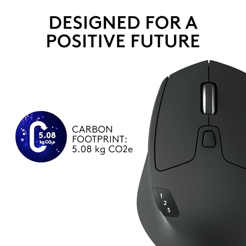Logitech M720 Triathalon Full Size Multi-Device Wireless Mouse - Black | Connect via Bluetooth or included USB-A receiver, pair up to 3 devices, Logitech Flow compatible, 6 customizable buttons - style: M720