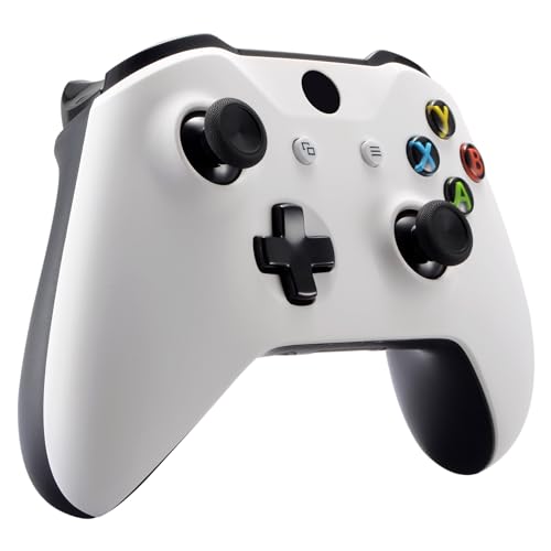 eXtremeRate Replacement Front Housing Shell for Xbox One S/X Controller, White Custom Kit Faceplate Cover Case for Xbox Wireless Controller (Model 1708) - color: White
