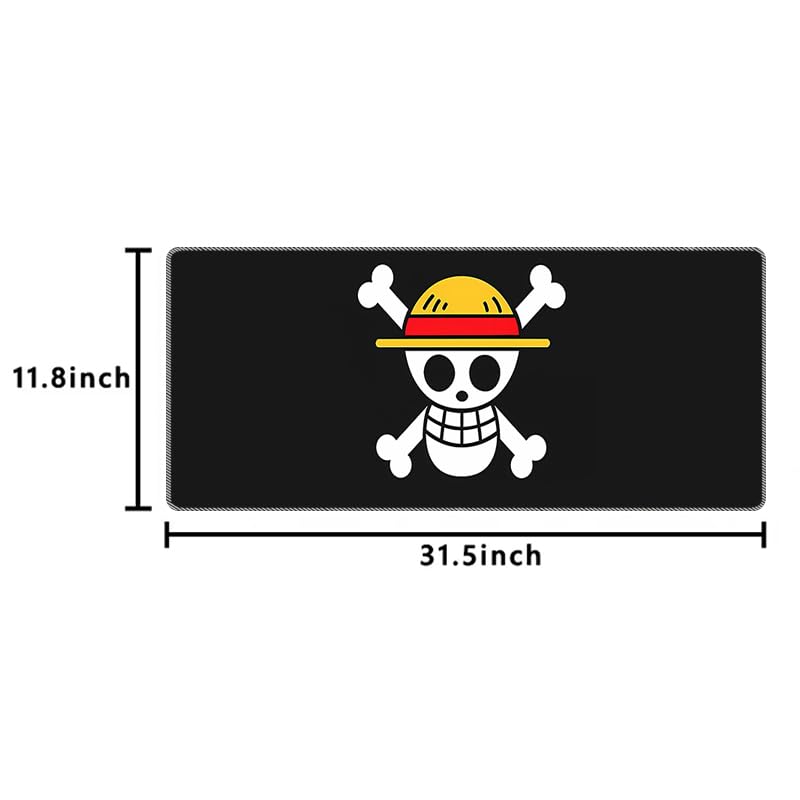 One Piece Pattern Extended Gaming Mouse Pad, 31.5 x 11.8 Inches Non-Slip Keyboard Mat with Stitched Edge for Gaming & Office (Piece) - color: Piece