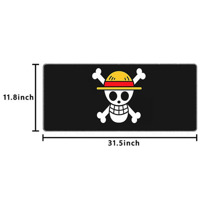 One Piece Pattern Extended Gaming Mouse Pad, 31.5 x 11.8 Inches Non-Slip Keyboard Mat with Stitched Edge for Gaming & Office (Piece) - color: Piece