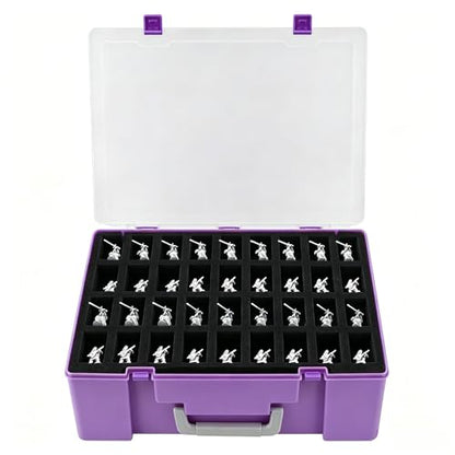 Miniature Storage Figure Case, Purple, 108 Slot | Sturdy Carrying, Figurine Minature Carrying Case, Compatible with D&D and More - color: Purple