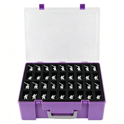 Miniature Storage Figure Case, Purple, 108 Slot | Sturdy Carrying, Figurine Minature Carrying Case, Compatible with D&D and More - color: Purple