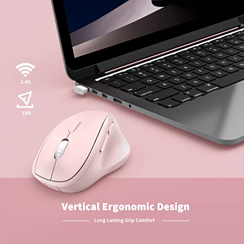 MICROPACK Digitally Yours Ergonomic Wireless Mouse with USB Receiver for PC, Laptop and Desktop, Pink - color: Pink, size: USB Wireless