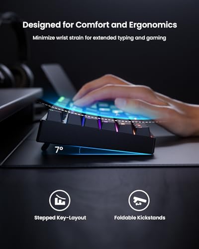 RGB Mechanical Gaming Keyboard Blue Switch, 104 Keys Full-Size Light Up Key-board with 11 Backlit Modes, Anti-Ghosting, Double-Shot ABS Keycaps, USB Wired Computer Key board for Windows PC Gamer