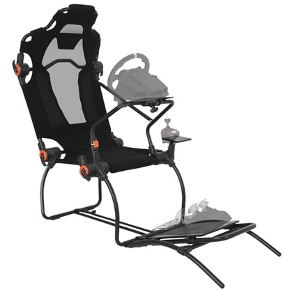 Racing Wheel Stand,Foldable Racing Simulator Cockpit for g923/g920/g29, Steering Wheel Stand & Foot Pedal Angle Adjustable,Sim Racing Cockpit for Thrustmaster t248p, Fanatec, Hori, Mad Catz. - size: 70.9x33.1x37.4in