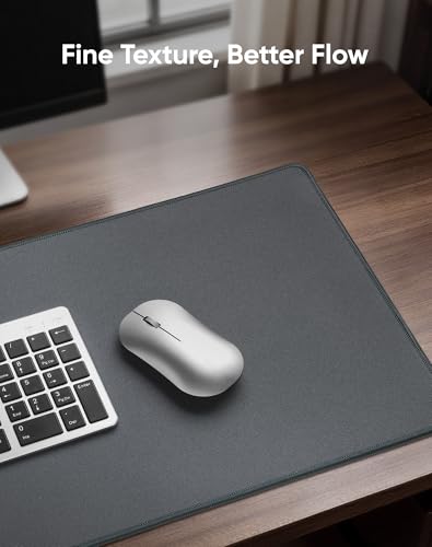 Reniteco Waterproof Large Office & Gaming Mouse Pad, 31.5" x 11.8" x 0.12" | Anti-Fray Stitched Edges, Premium Textured Surface, Non-Slip Rubber Base, Water and Stain Resistant Protection - color: Matte Gray, size: 31.5''x 11.8''x0.12"