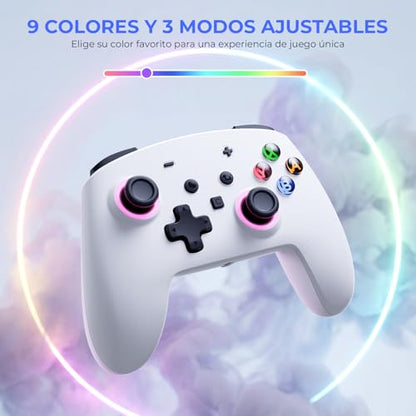 ECHTPower Switch 2 Pro Controller with Hall Effect Joysticks, One-Key Wake-Up for Switch 2, Wireless Controller for Switch 2/Switch/Lite/OLED, Turbo Button, 4 Back Buttons, RGB Lighting, 3.5mm Jack, Dual Vibration, 6-Axis Gyro - color: White