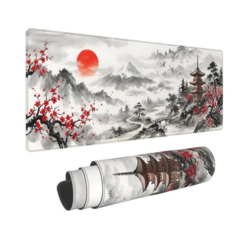Extended Gaming Mouse Pad, Large Mouse Mat, XL Desk Pad for Keyboard and Mouse, Non-Slip Rubber Base & Stitched Edges for Gamer Office 31.5x11.8 in - color: 17