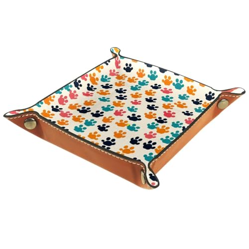 Dogs Paws Pattern Dice Tray Dice Rolling Tray Folding Dice Holder for Dice Games, Like RPG, DND and Other Table Games - color: Multi 9