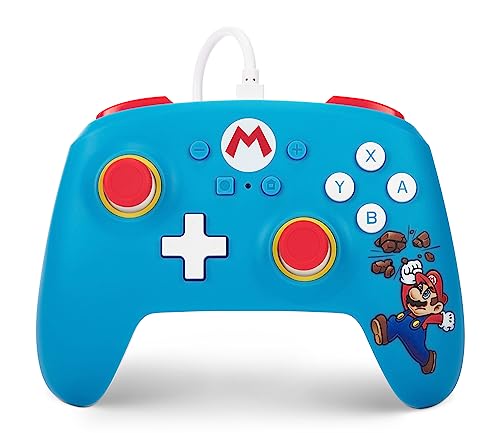 PowerA Nintendo Switch Wired Controller - Brick Breaker Mario, Mario Switch Controller, Detachable 10ft USB Cable, Plug & Play, Officially Licensed by Nintendo - color: Brick Breaker Mario