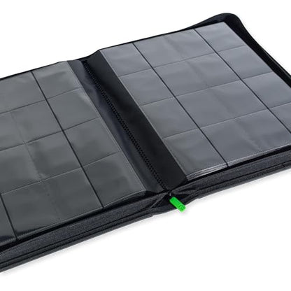 Vault X 16 Pocket XXL Zip Trading Card Binder 1088 Cards Exo-Tec (Black) | Holds 1088 standard-size TCG cards in 34 side-loading 16-pocket pages. Padded, water-resistant Exo-Tec cover.