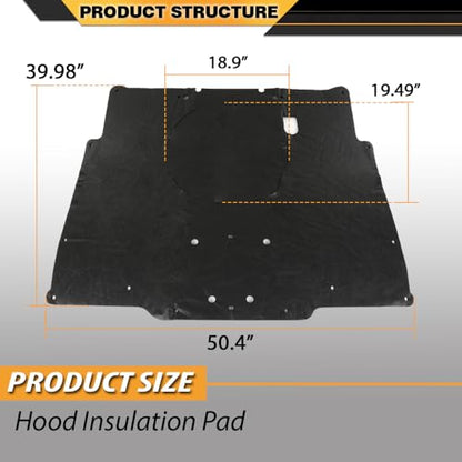 CNNELL Hood Insulation Pad Compatible with Chevy Camaro 1980-1981 - style: 1980-1981 Chevy Camaro