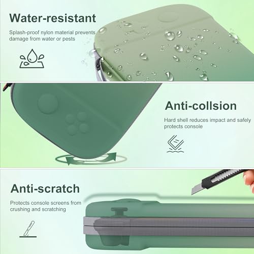 STARTRC GAMES Slim Carrying Case for Nintendo Switch 2 2025, Hard Shell Travel Case with 12 Game Card Slots, Portable Carry Bag for Switch 2 Console Green - color: Green
