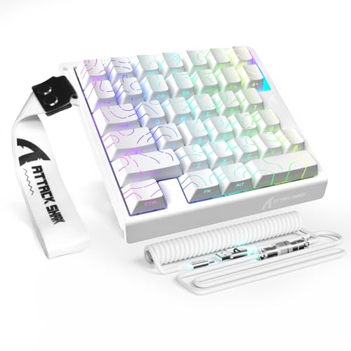 ATTACK SHARK M36 HE One-Handed Magnetic Switch Keyboard, 8000Hz Polling, Hot-Swappable, High-Precision 0.01mm, 36 Keys Wired Keypad with RGB Backlit, C01 Ultra Led Aviator Cable-White Contour - color: White Contour