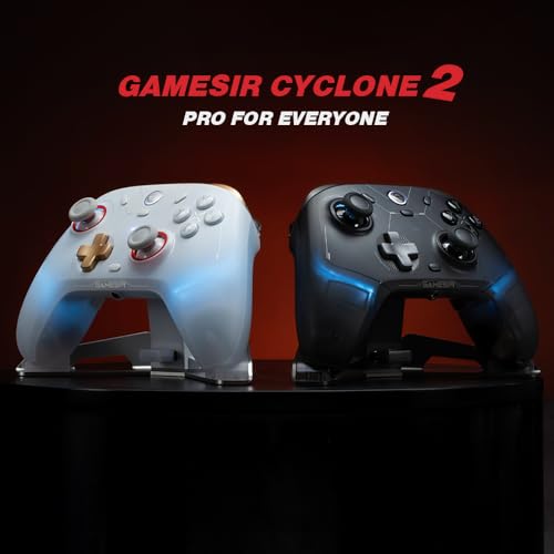 GameSir Cyclone 2 Wireless PC Controller — 1000Hz Polling Rate, TMR Joysticks, Hall Effect & Micro 2-in-1 Triggers, PC Gaming Controller for PC/Android/Switch/Switch 2 with Charging Dock(White) - color: White