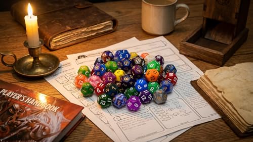 SmartDealsPro 50-Pack D12 12 Sided Dice Polyhedral Dice with Pouch for DND RPG MTG Table Game (D12, Mix Color) - color: Mix Color, style: D12