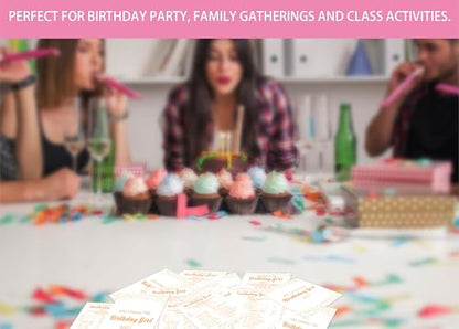 Birthday Party Card Games, Gold Minimalist Themed Who Knows The Birthday Girl Best Game Cards, Fun Sleepover Party Game For Kids Adults, Fun Girls Night Activities Supplies, 07 - color: Minimalist Who Knows The Birthday Girl Best