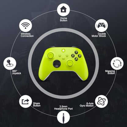 HEDYDK Wireless Controller For Xbox One,Yellow | Compatible with Xbox Controller Xbox Series X|S, Xbox One, Windows PC - color: Yellow